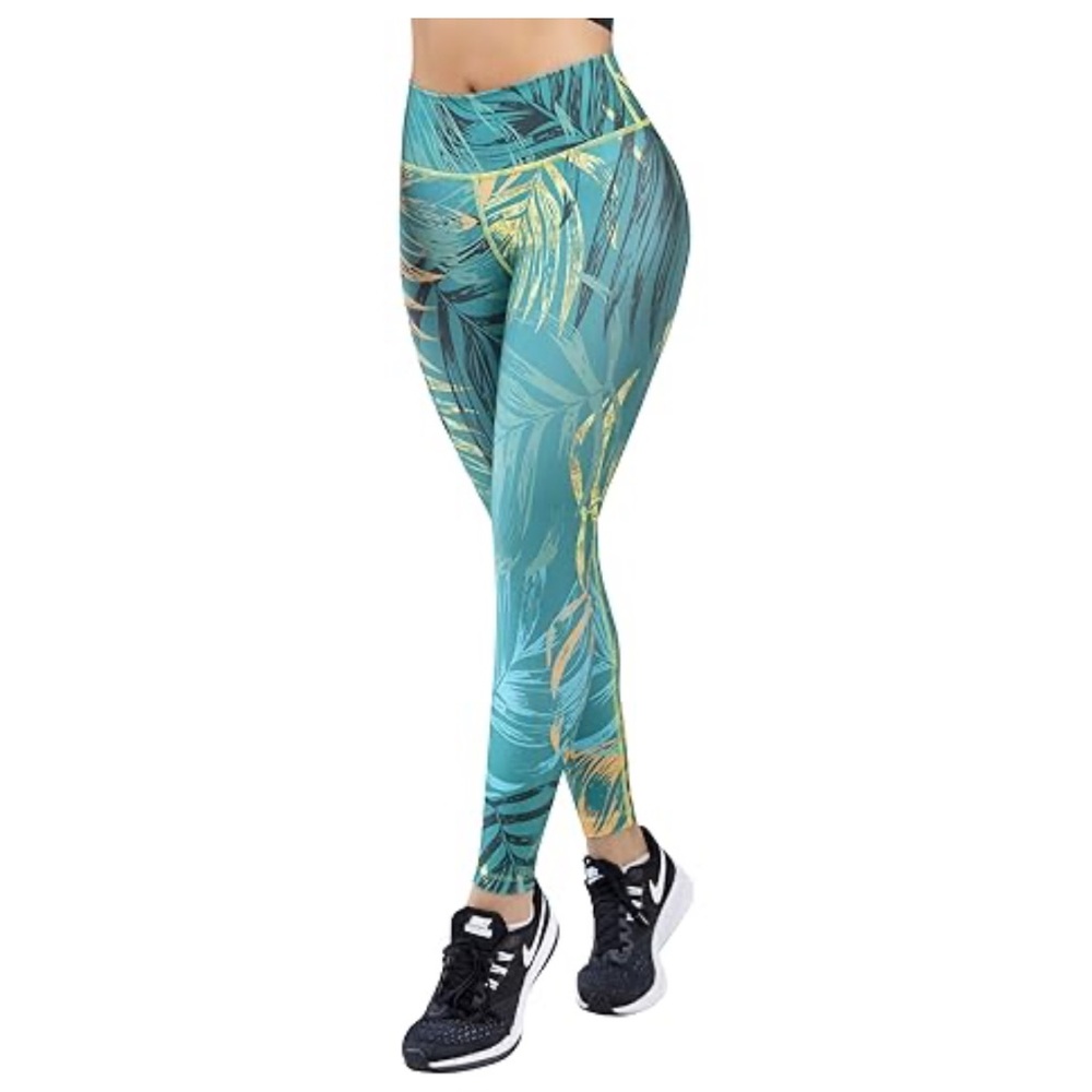 High Waisted Lady Slim Tropical Print Women's Leggings